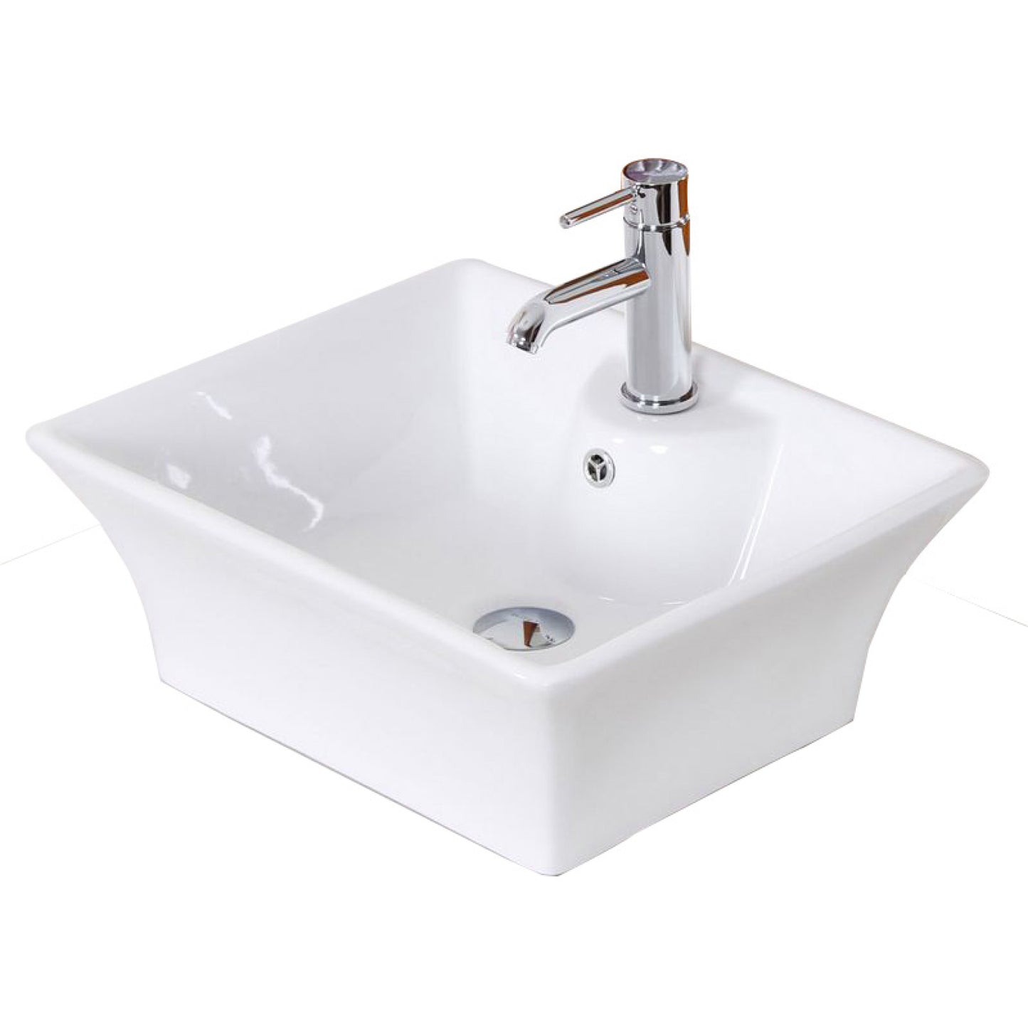 19.5-in. x 16.25-in. Rectangle Bathroom Vessel Sink White Enamel Glaze