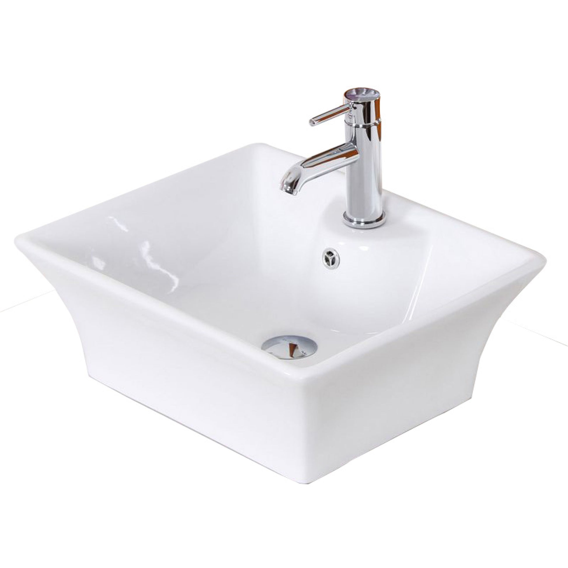 19.5-in. x 16.25-in. Rectangle Bathroom Vessel Sink White Enamel Glaze