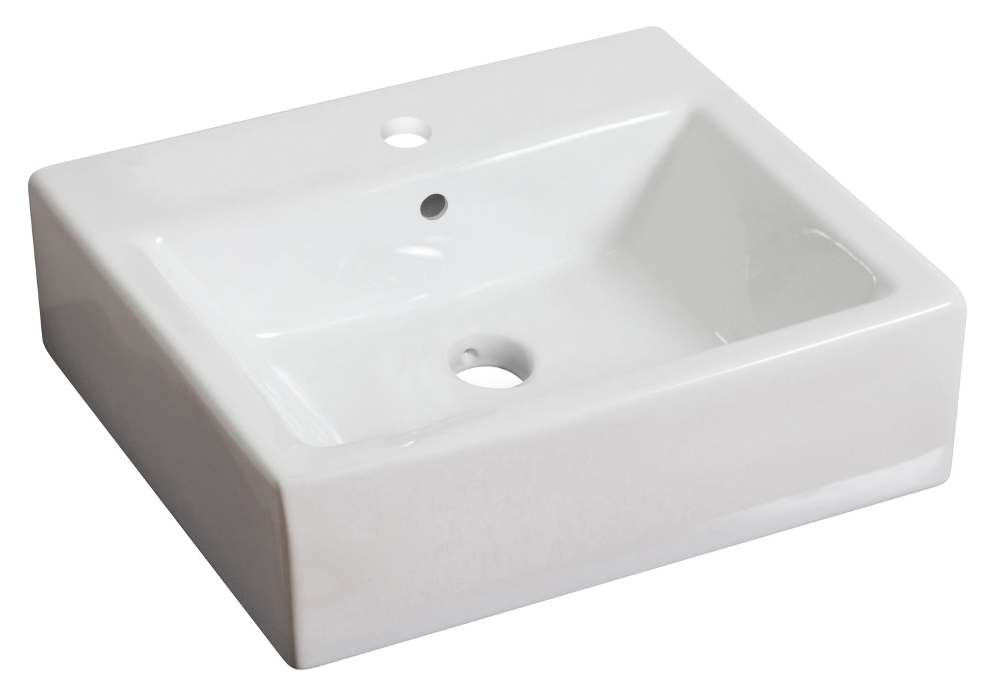 21-in. x 16.5-in. Rectangle Bathroom Vessel Sink White Enamel Glaze