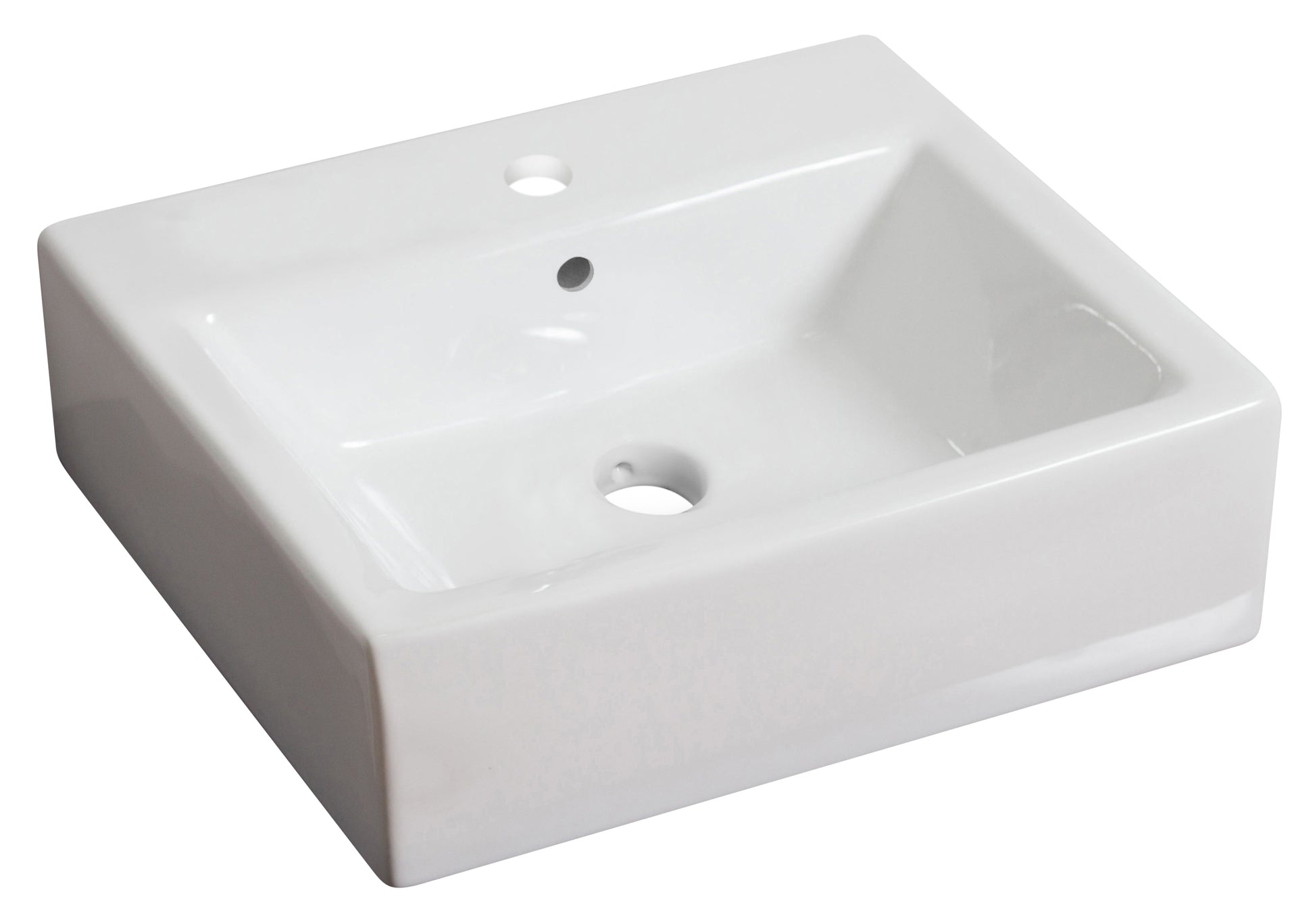 21-in. x 16.5-in. Rectangle Bathroom Vessel Sink White Enamel Glaze