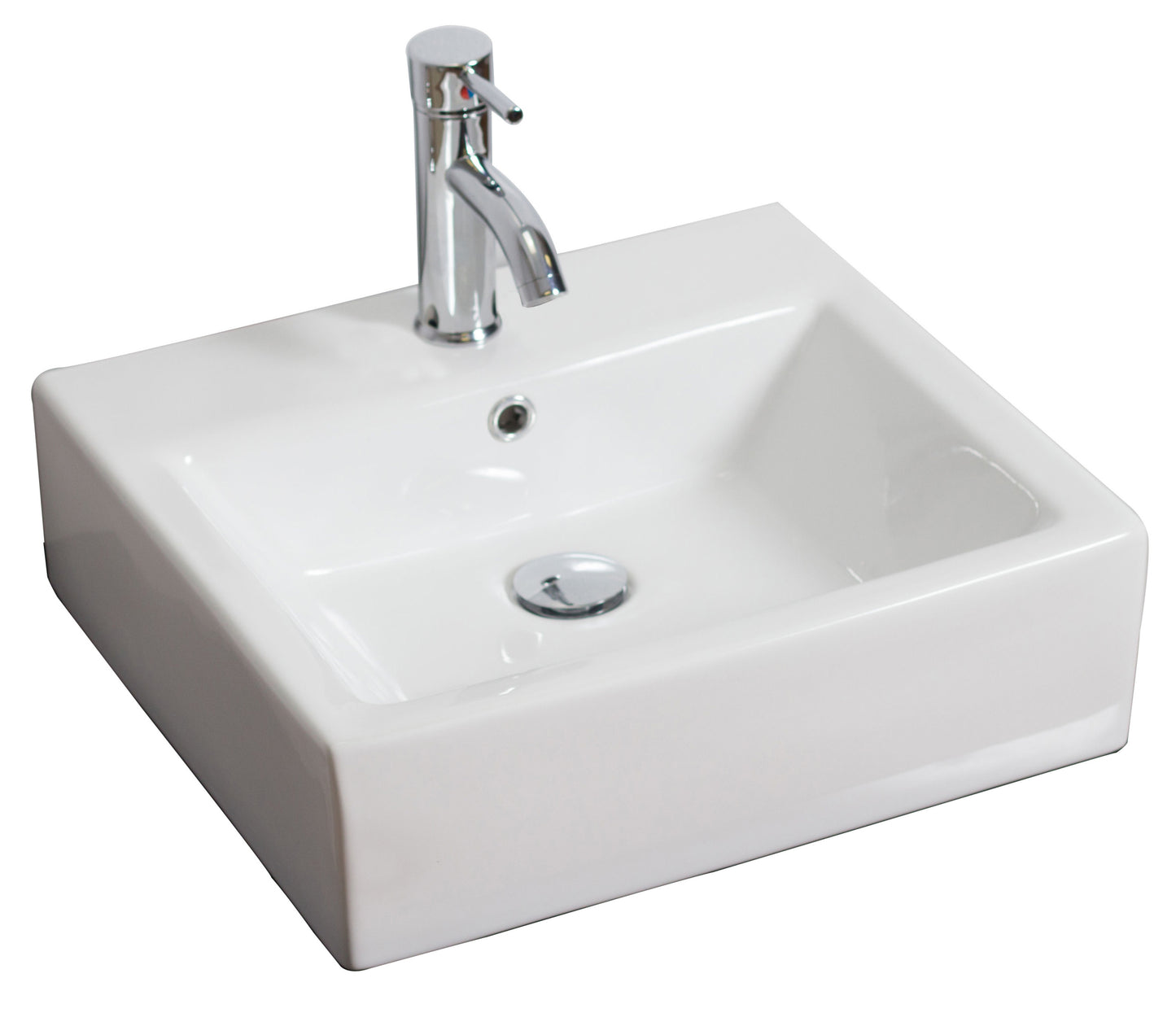 21-in. x 16.5-in. Rectangle Bathroom Vessel Sink White Enamel Glaze
