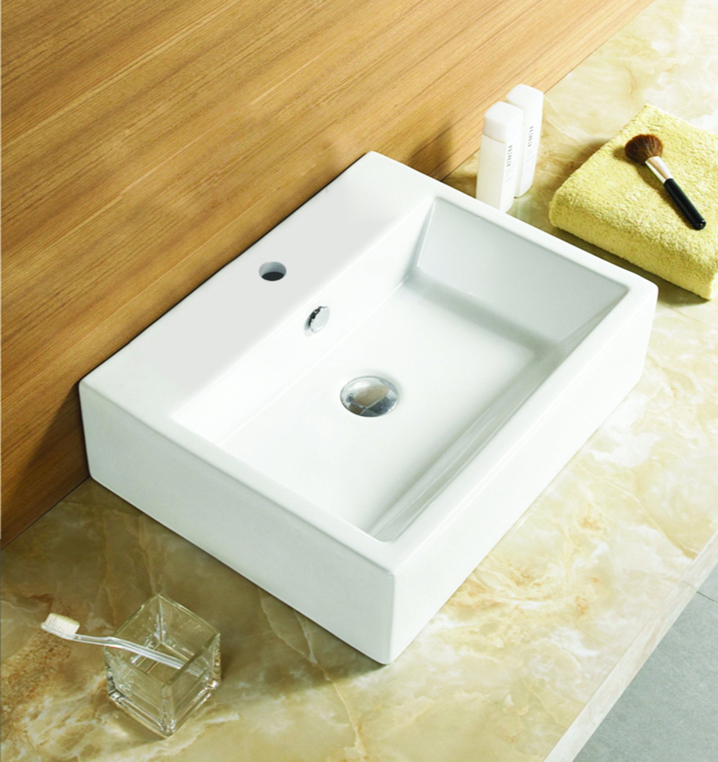 21-in. x 16.5-in. Rectangle Bathroom Vessel Sink White Enamel Glaze