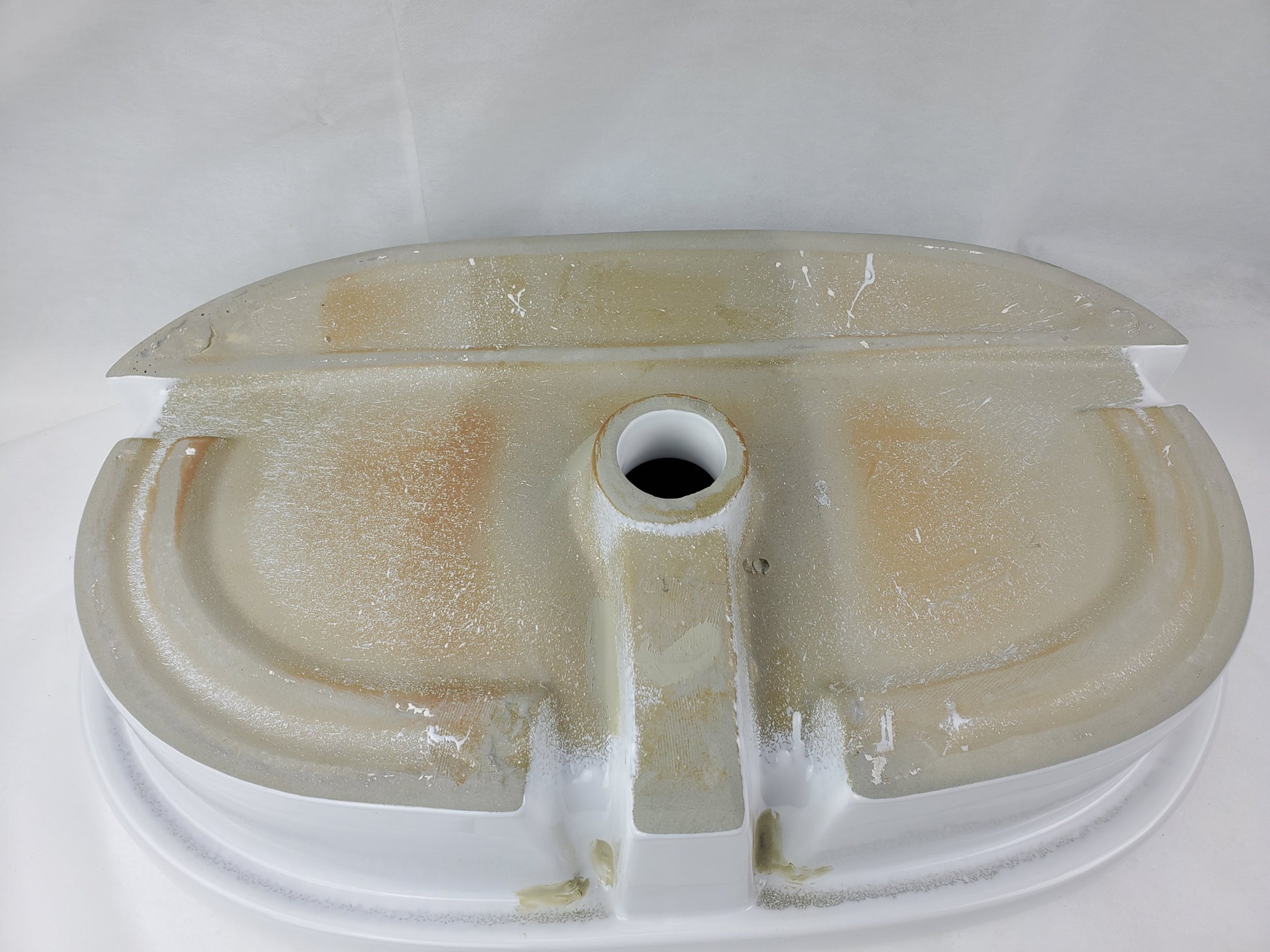 25.25-in. x 14.5-in. Oval Bathroom Vessel Sink White Enamel Glaze