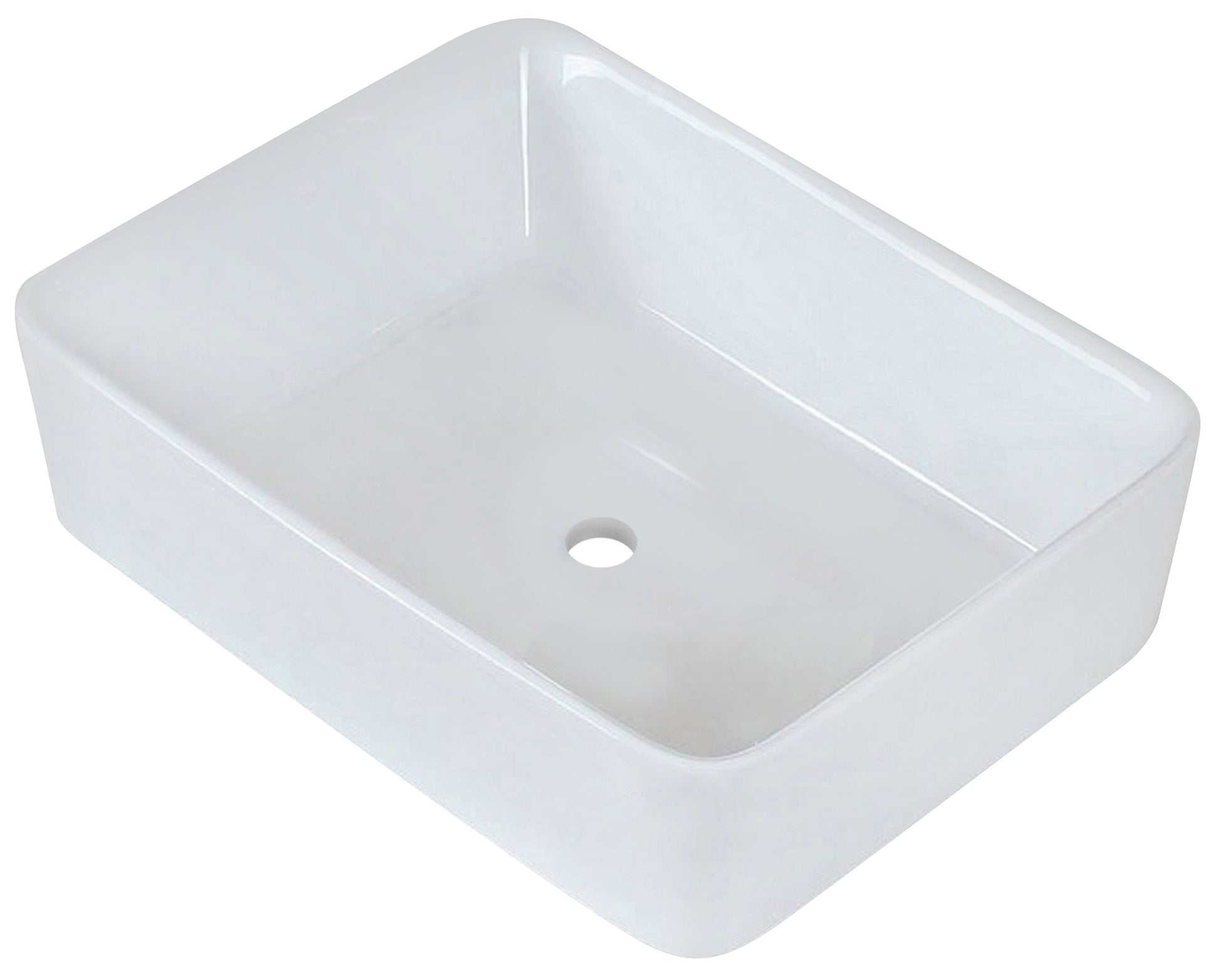 18.75-in. x 14.75-in. Rectangle Bathroom Vessel Sink White Enamel Glaze