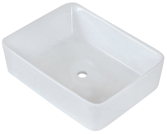 18.75-in. x 14.75-in. Rectangle Bathroom Vessel Sink White Enamel Glaze