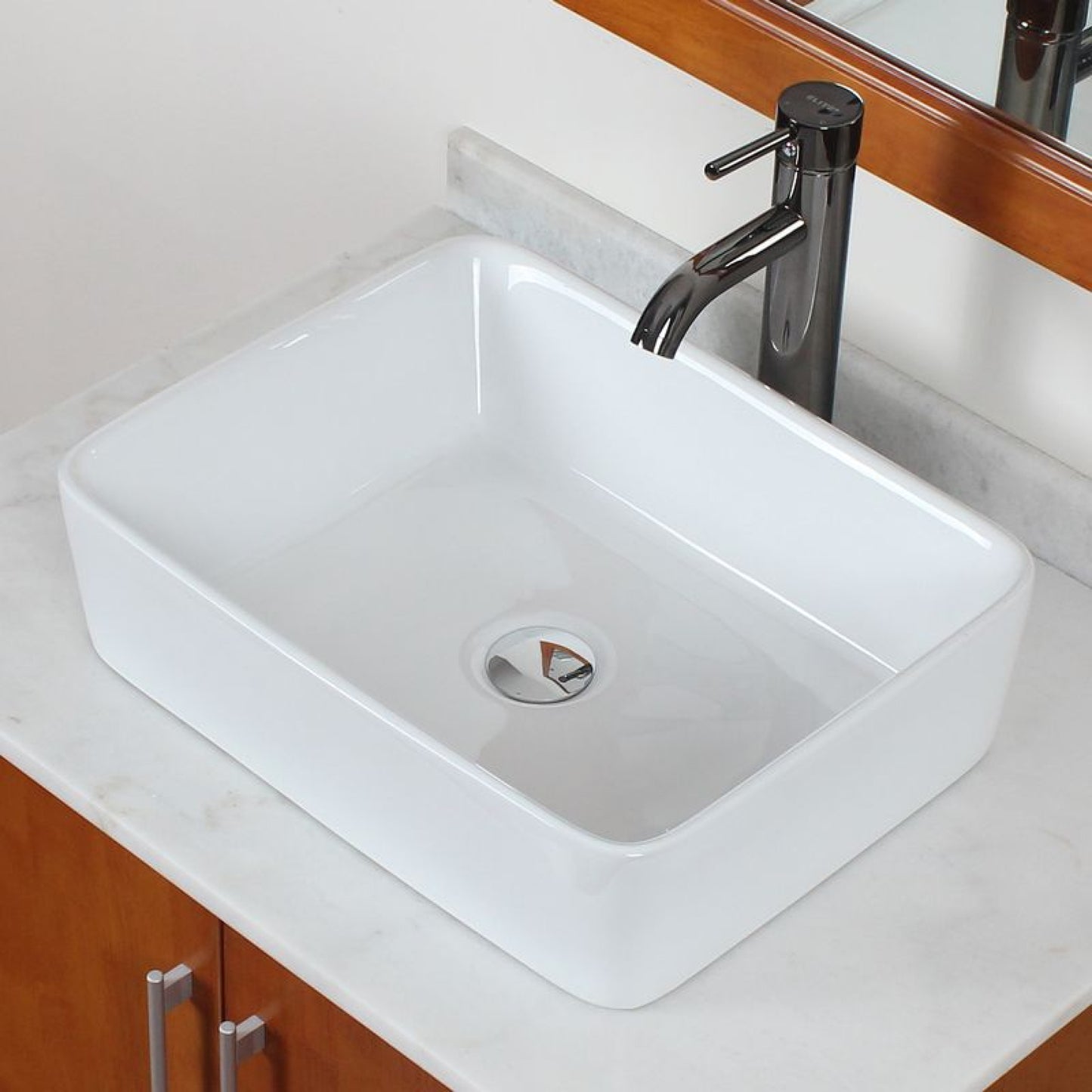 18.75-in. x 14.75-in. Rectangle Bathroom Vessel Sink White Enamel Glaze