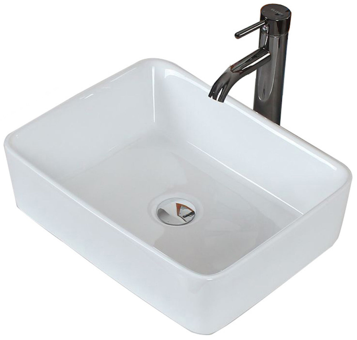 18.75-in. x 14.75-in. Rectangle Bathroom Vessel Sink White Enamel Glaze