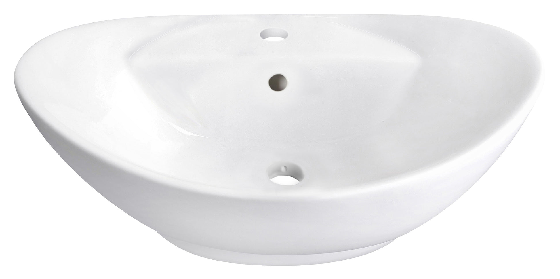 23-in. x 15.25-in. Oval Bathroom Vessel Sink White Enamel Glaze