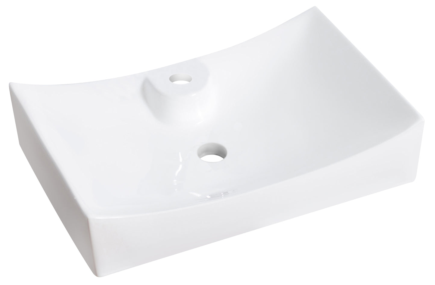 26-in. x 17.75-in. Rectangle Bathroom Vessel Sink White Enamel Glaze