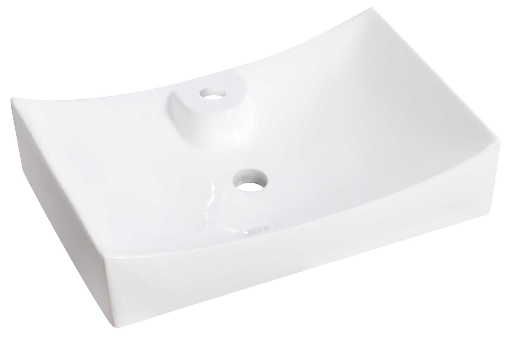 26-in. x 17.75-in. Rectangle Bathroom Vessel Sink White Enamel Glaze