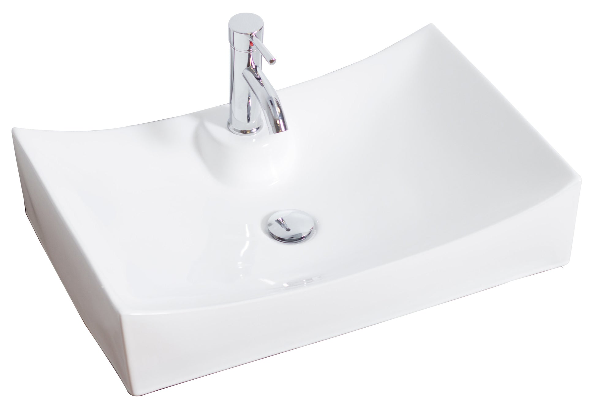 26-in. x 17.75-in. Rectangle Bathroom Vessel Sink White Enamel Glaze