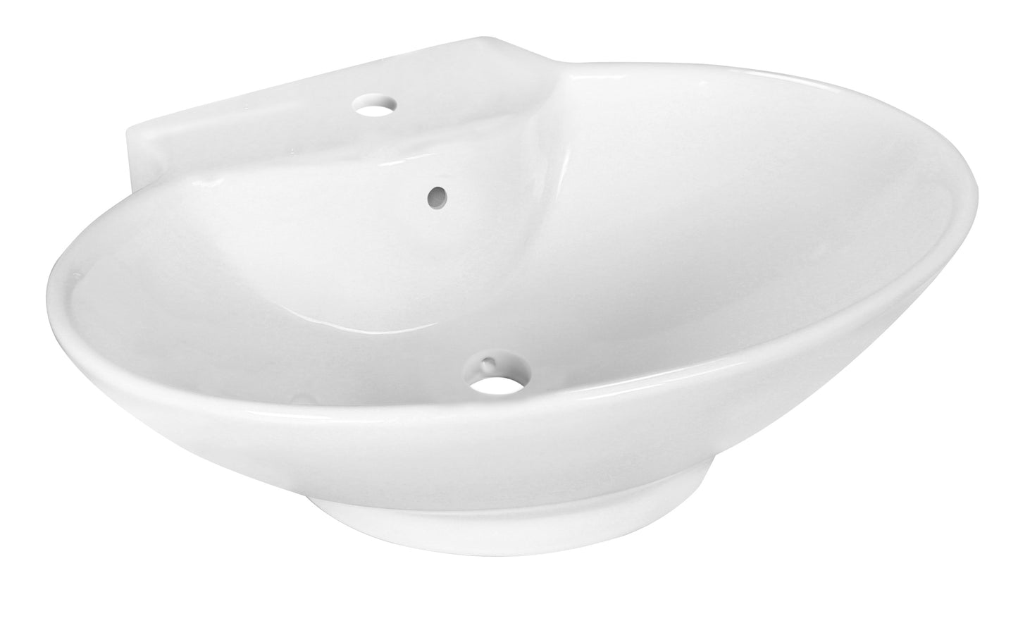 22.75-in. x 17.25-in. Oval Bathroom Vessel Sink White Enamel Glaze
