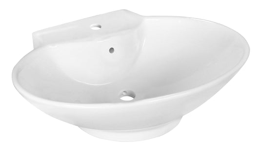 22.75-in. x 17.25-in. Oval Bathroom Vessel Sink White Enamel Glaze
