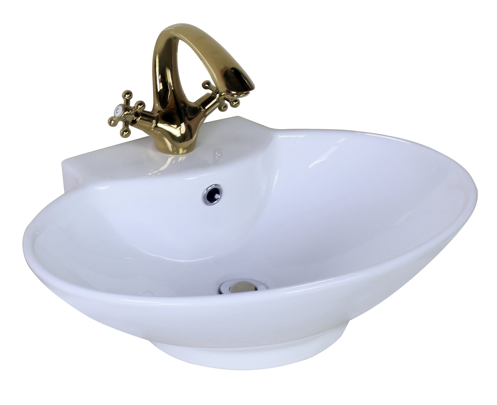 22.75-in. x 17.25-in. Oval Bathroom Vessel Sink White Enamel Glaze