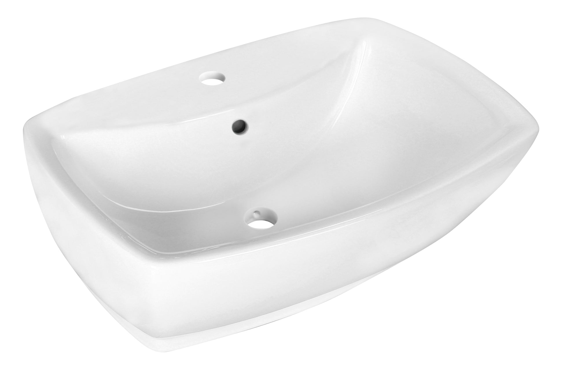 21.75-in. x 15.75-in. Rectangle Bathroom Vessel Sink White Enamel Glaze