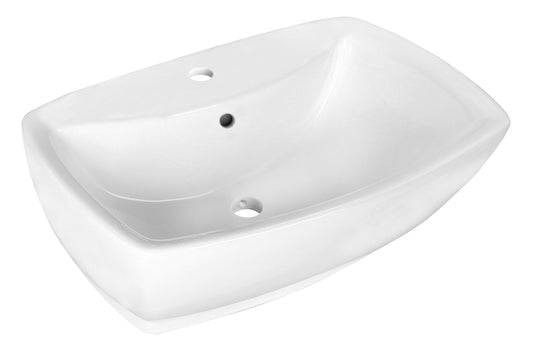 21.75-in. x 15.75-in. Rectangle Bathroom Vessel Sink White Enamel Glaze