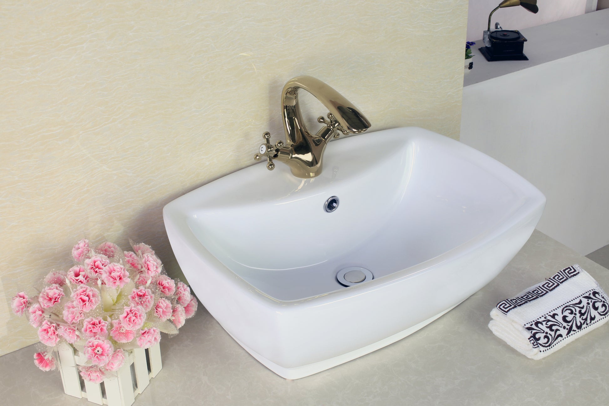 21.75-in. x 15.75-in. Rectangle Bathroom Vessel Sink White Enamel Glaze