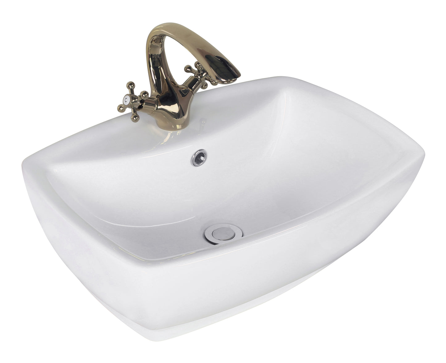 21.75-in. x 15.75-in. Rectangle Bathroom Vessel Sink White Enamel Glaze