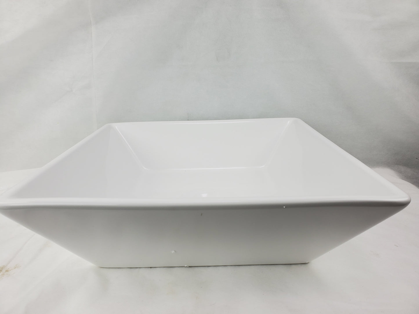 15.75-in. x 15.75-in. Square Bathroom Vessel Sink White Enamel Glaze