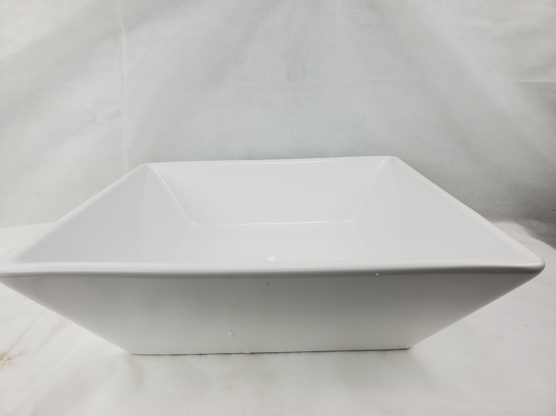15.75-in. x 15.75-in. Square Bathroom Vessel Sink White Enamel Glaze