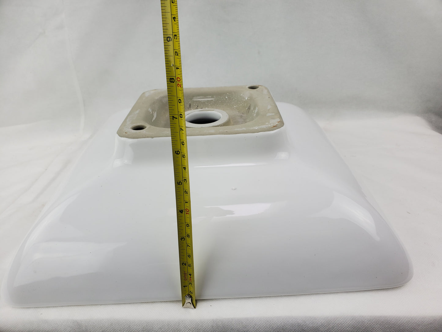 15.75-in. x 15.75-in. Square Bathroom Vessel Sink White Enamel Glaze