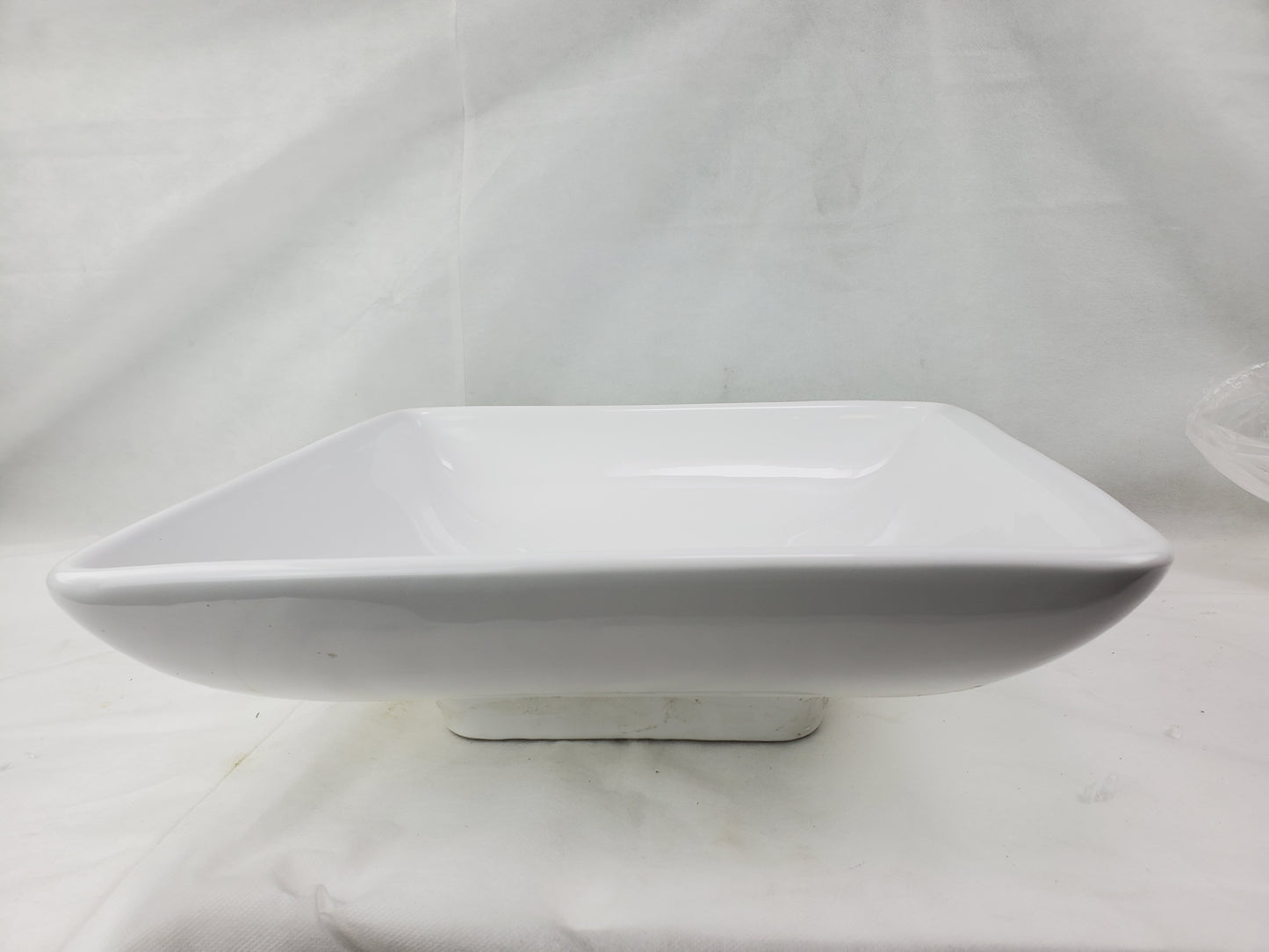 15.75-in. x 15.75-in. Square Bathroom Vessel Sink White Enamel Glaze