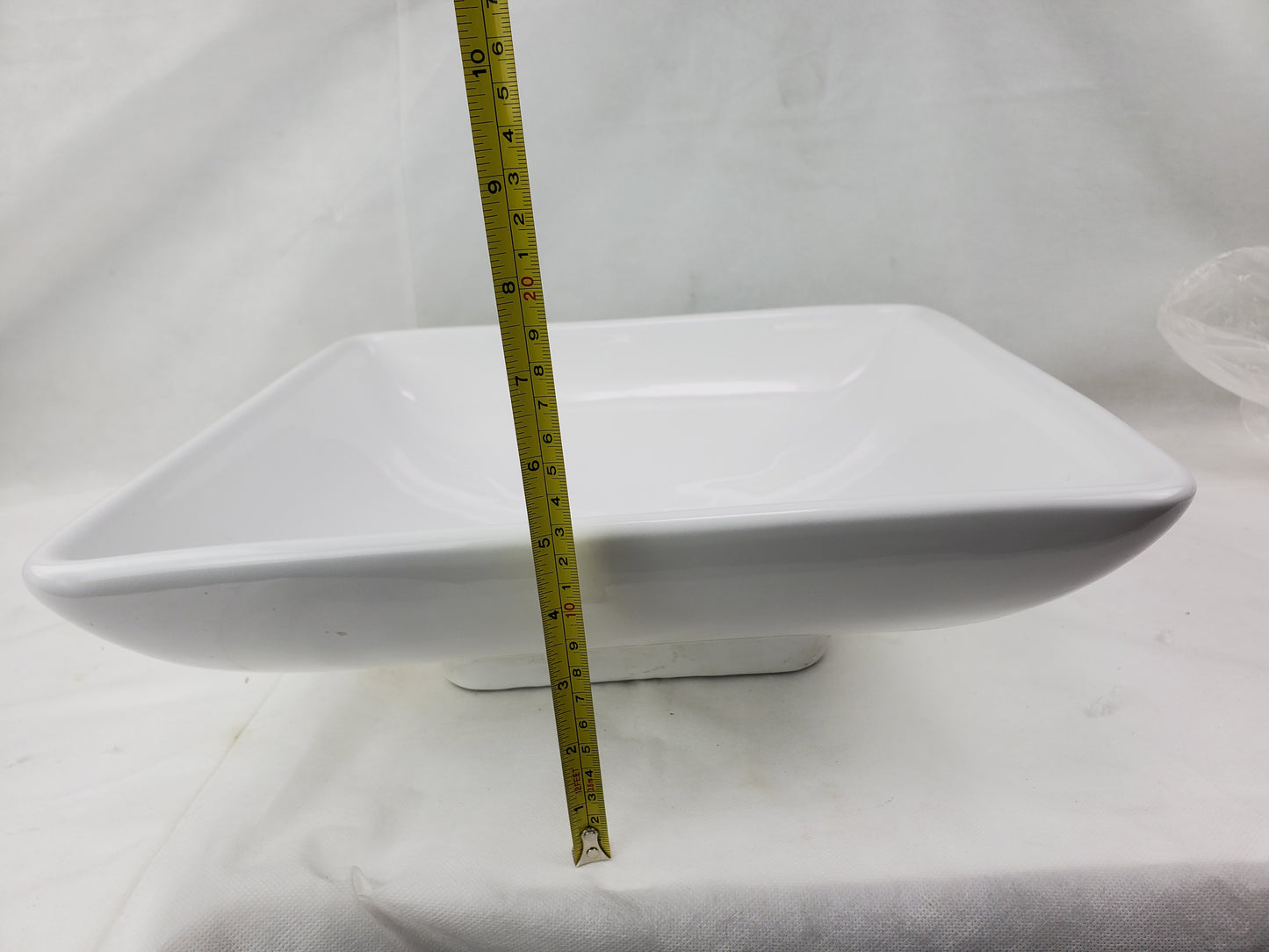 15.75-in. x 15.75-in. Square Bathroom Vessel Sink White Enamel Glaze