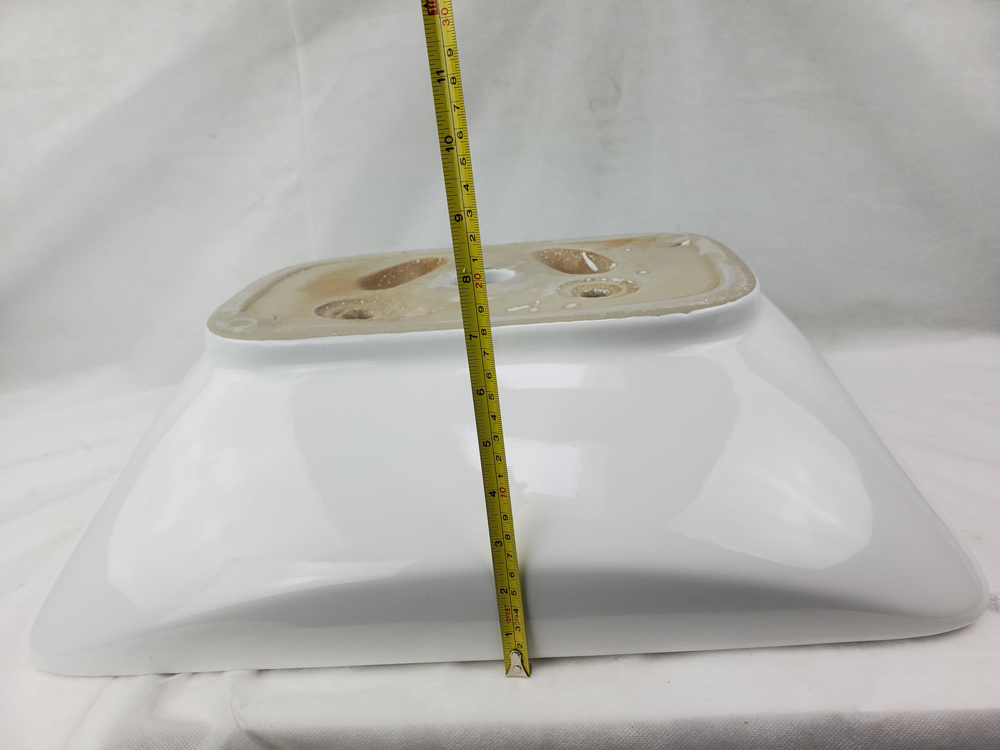 21.5-in. x 17-in. Rectangle Bathroom Vessel Sink White Enamel Glaze