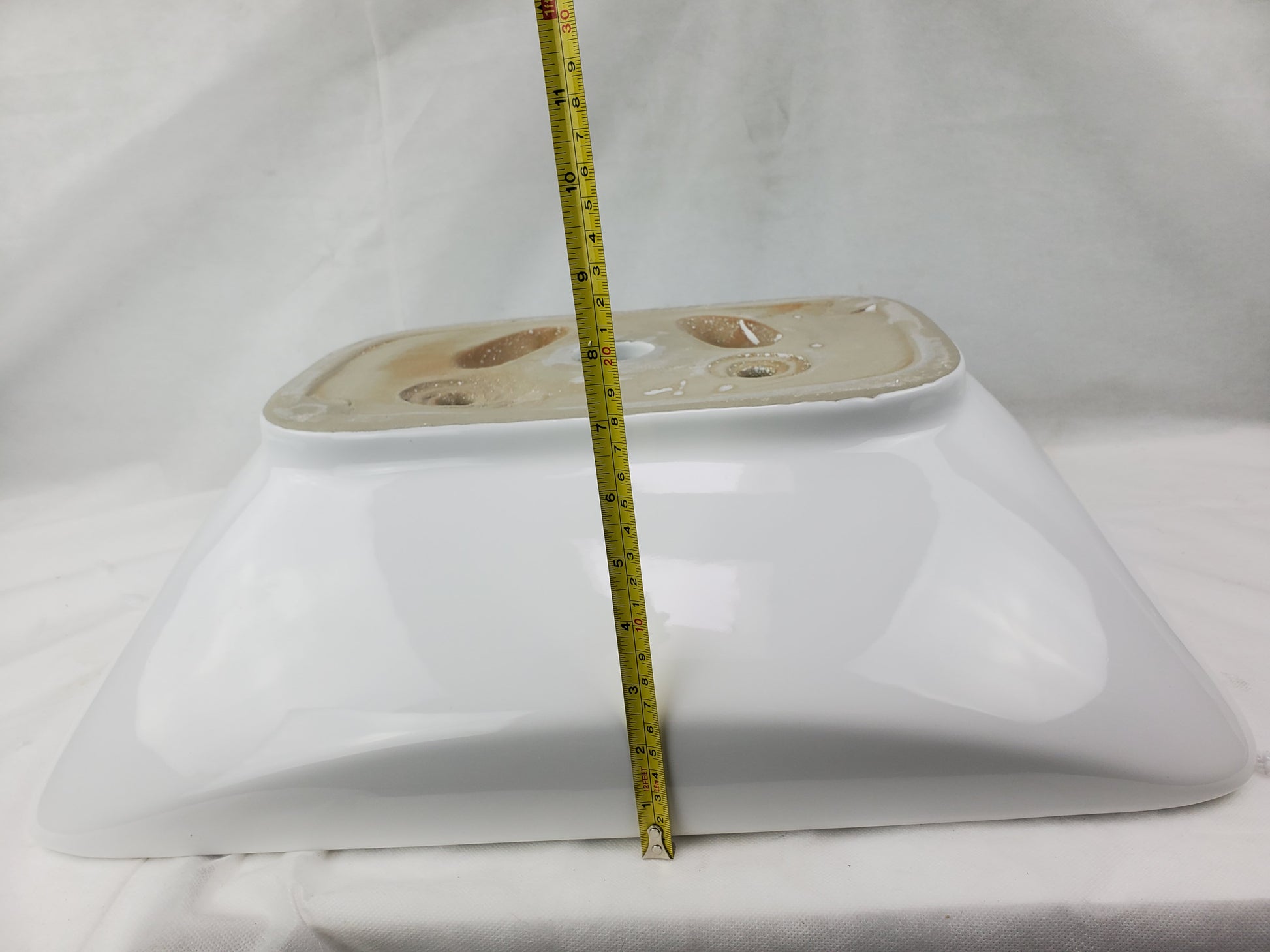 21.5-in. x 17-in. Rectangle Bathroom Vessel Sink White Enamel Glaze