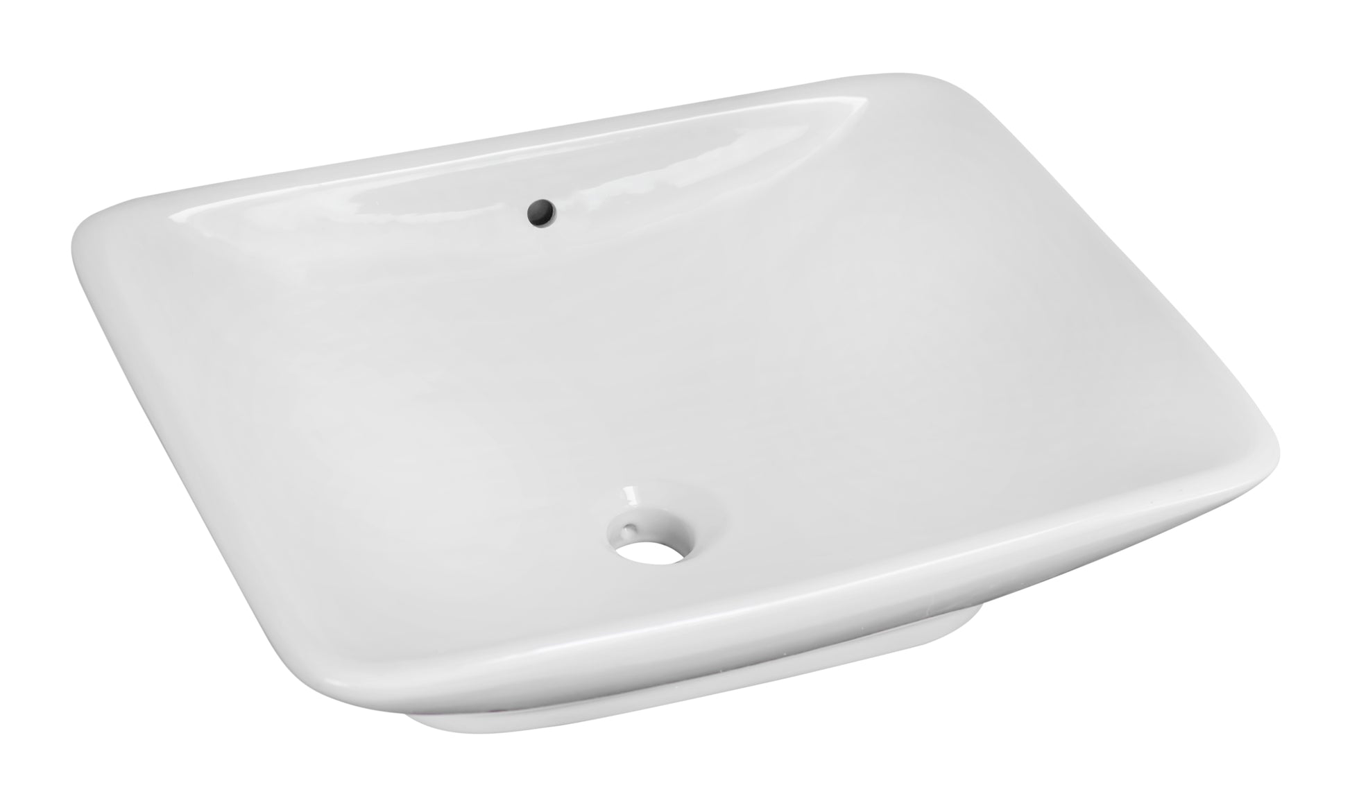 21.5-in. x 17-in. Rectangle Bathroom Vessel Sink White Enamel Glaze