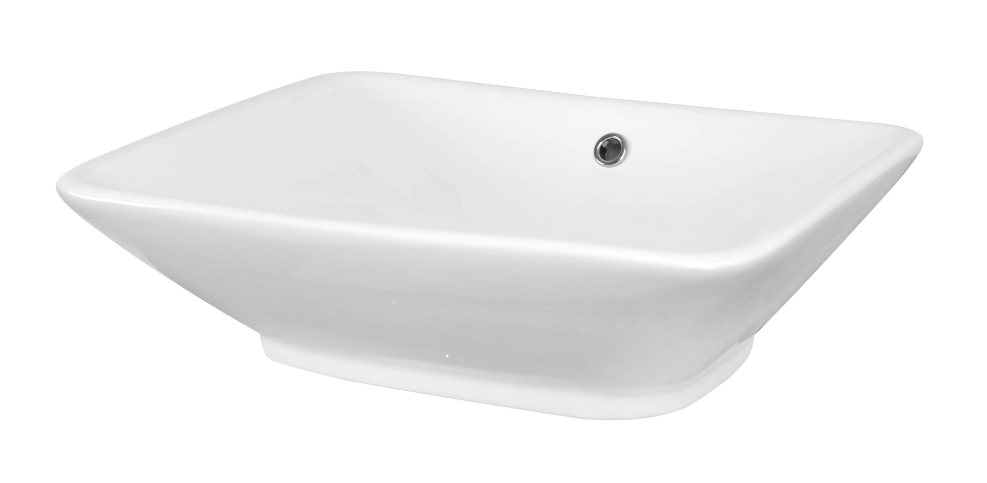 21.5-in. x 17-in. Rectangle Bathroom Vessel Sink White Enamel Glaze