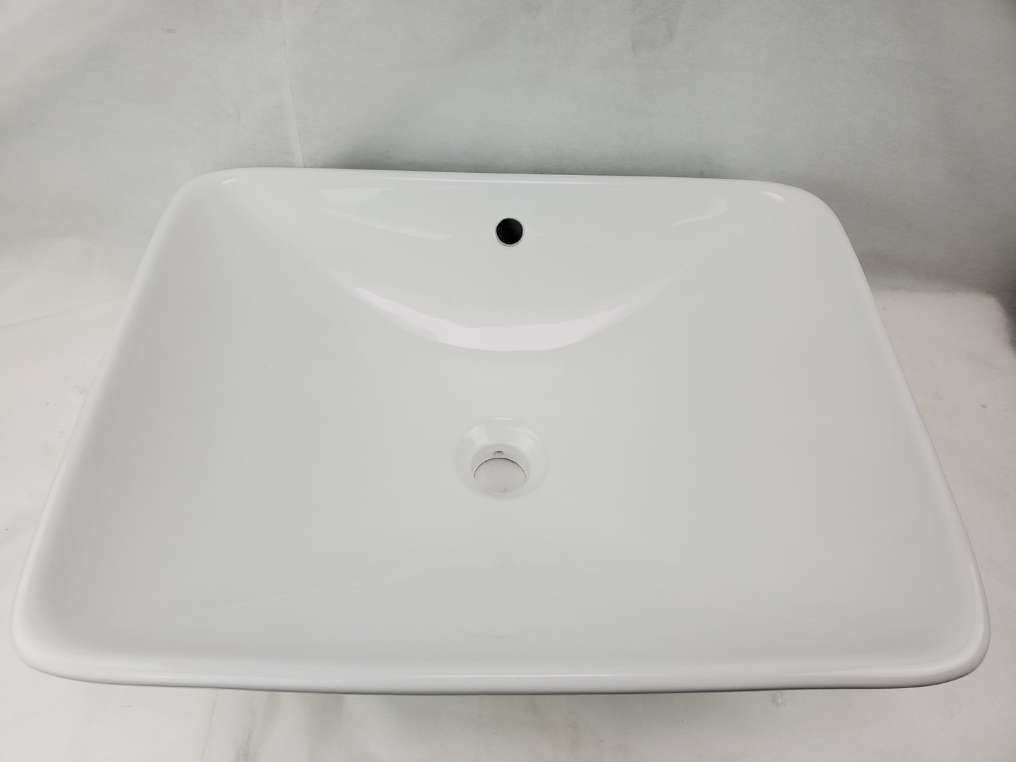 21.5-in. x 17-in. Rectangle Bathroom Vessel Sink White Enamel Glaze