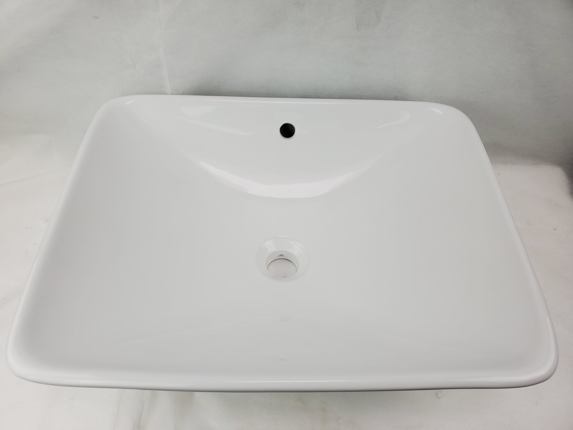 21.5-in. x 17-in. Rectangle Bathroom Vessel Sink White Enamel Glaze