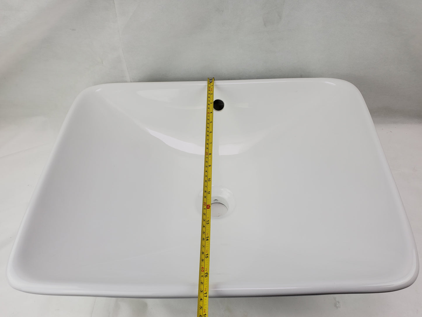 21.5-in. x 17-in. Rectangle Bathroom Vessel Sink White Enamel Glaze