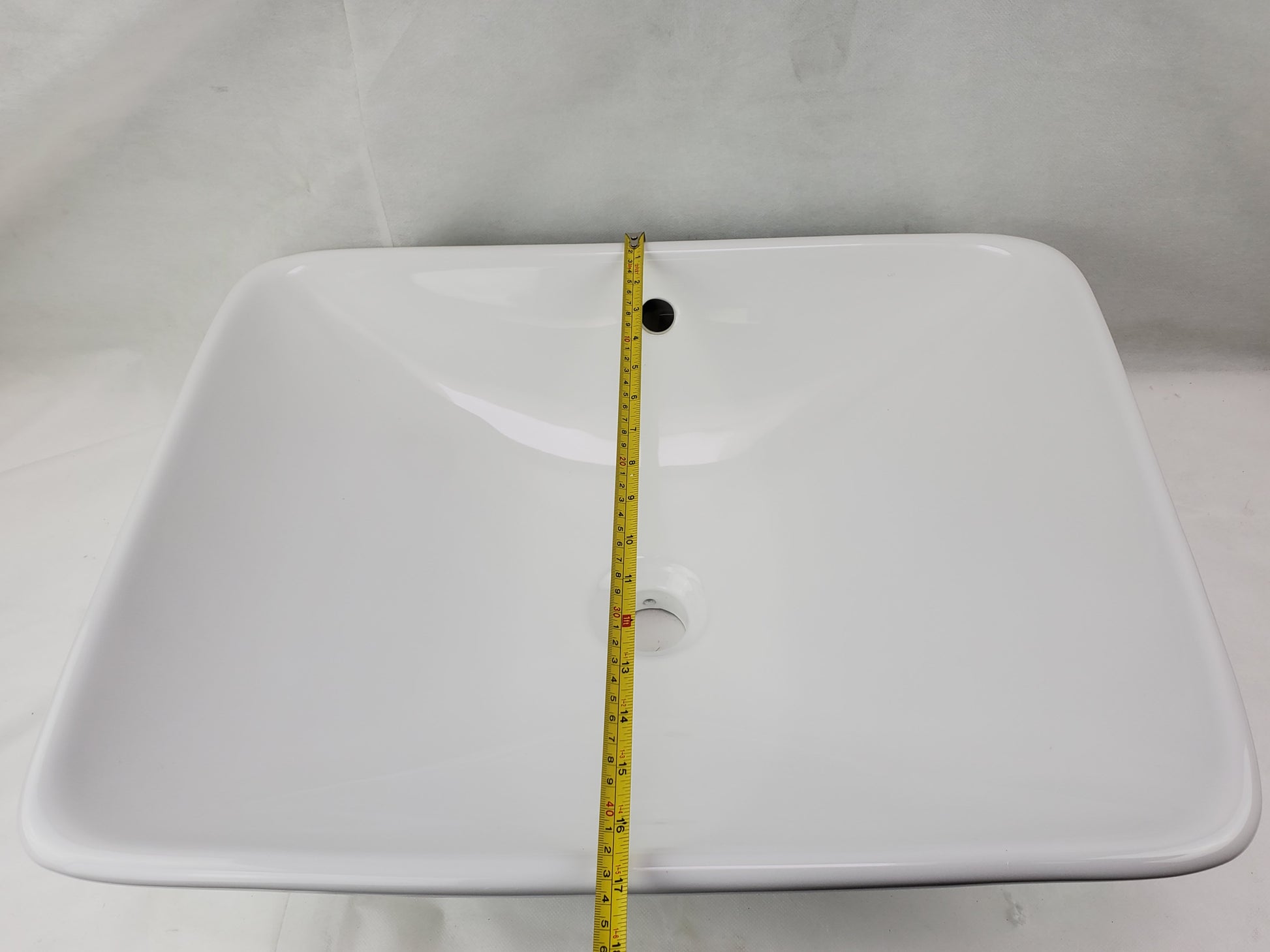 21.5-in. x 17-in. Rectangle Bathroom Vessel Sink White Enamel Glaze