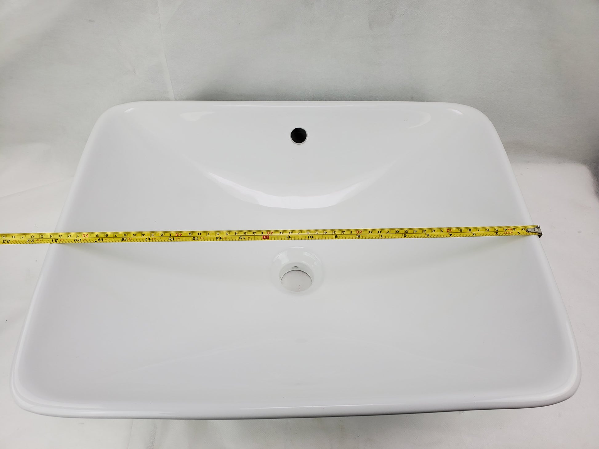 21.5-in. x 17-in. Rectangle Bathroom Vessel Sink White Enamel Glaze