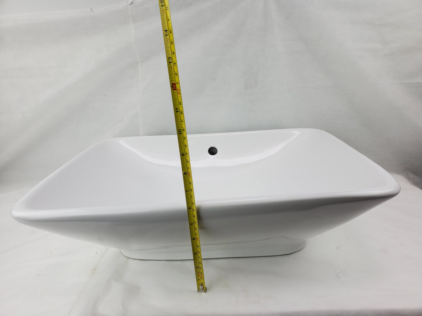 21.5-in. x 17-in. Rectangle Bathroom Vessel Sink White Enamel Glaze