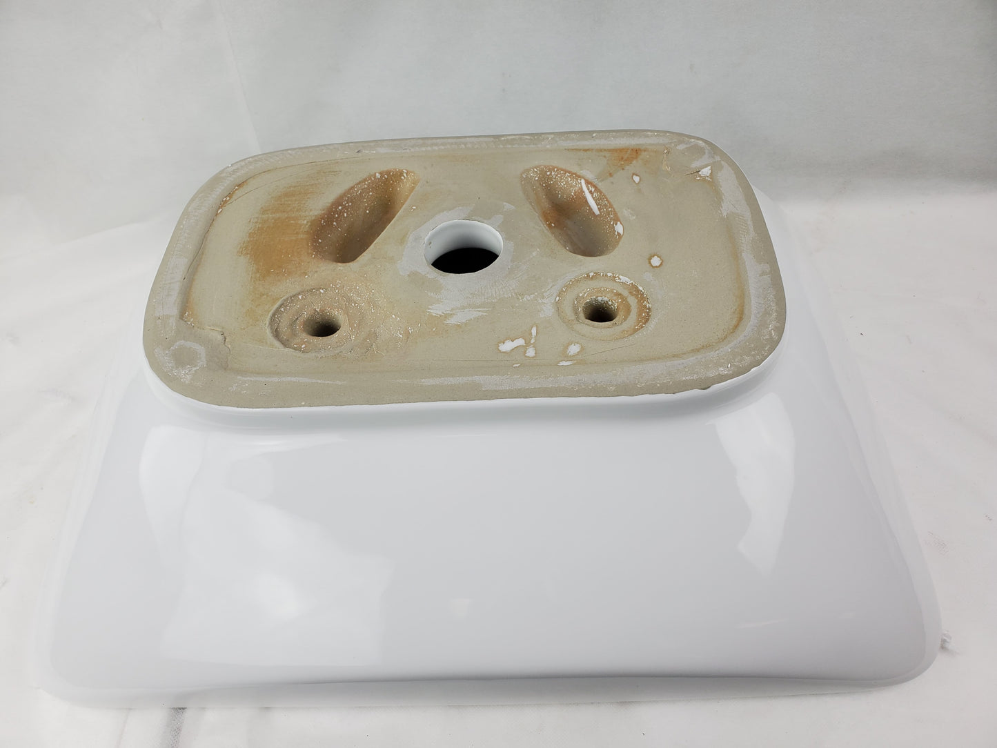 21.5-in. x 17-in. Rectangle Bathroom Vessel Sink White Enamel Glaze