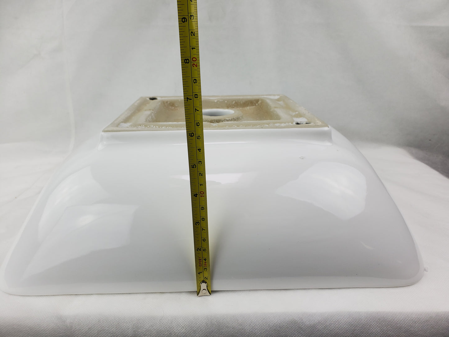 16.5-in. x 16.5-in. Square Bathroom Vessel Sink White Enamel Glaze