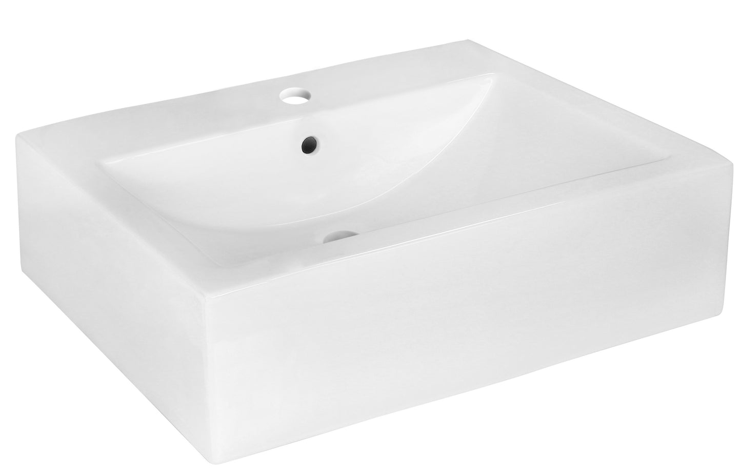 20.25-in. x 16.25-in. Rectangle Bathroom Vessel Sink White Enamel Glaze
