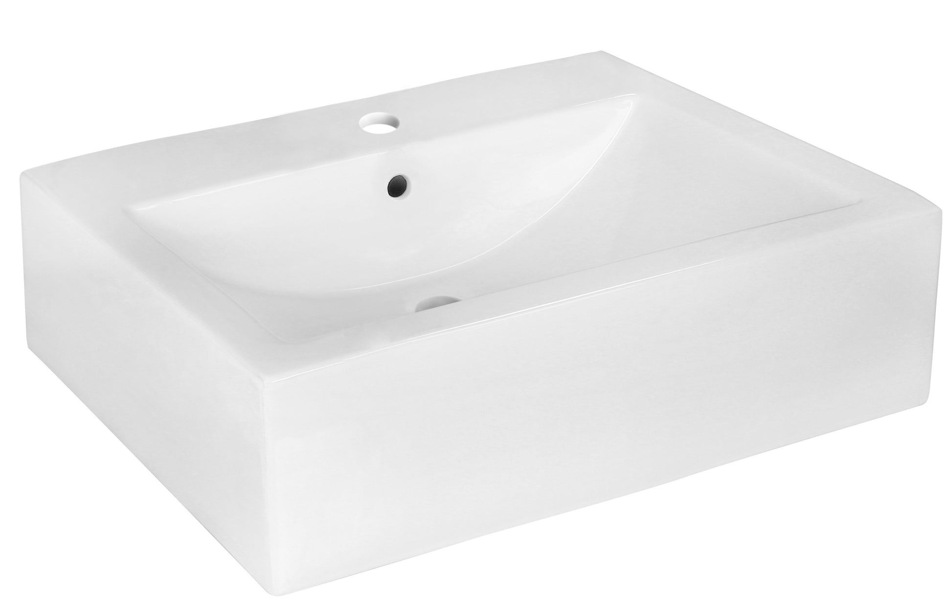 20.25-in. x 16.25-in. Rectangle Bathroom Vessel Sink White Enamel Glaze