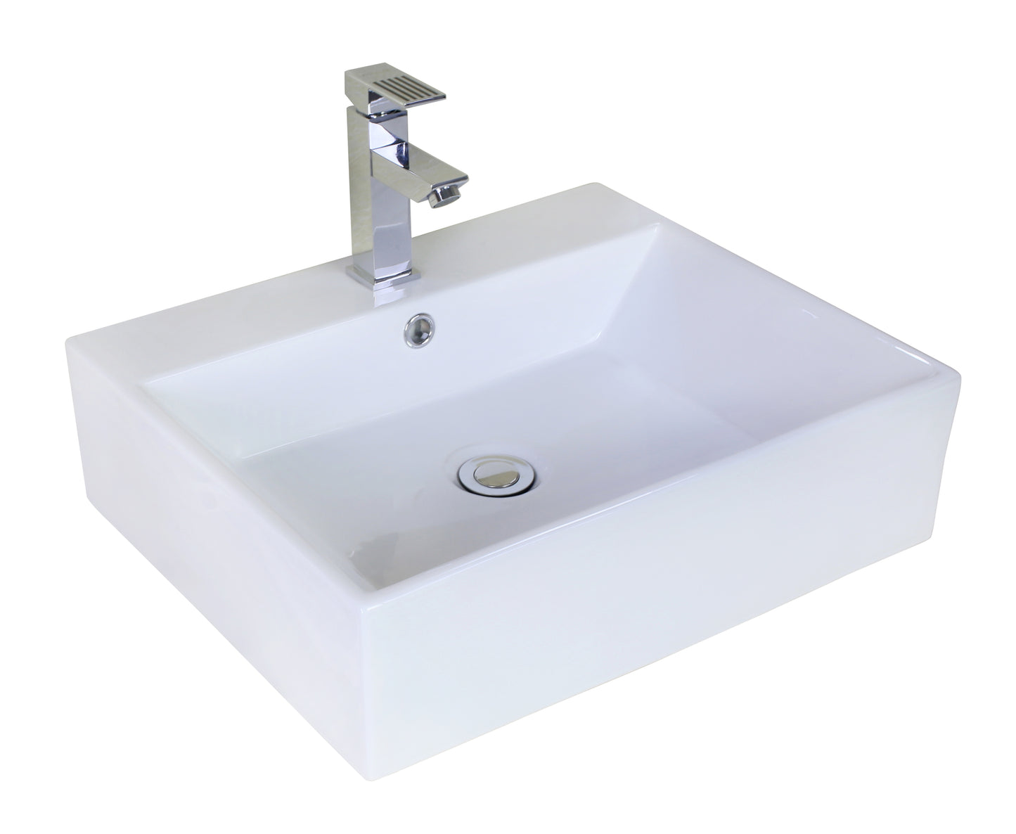 20.5-in. x 17.25-in. Rectangle Bathroom Vessel Sink White Enamel Glaze