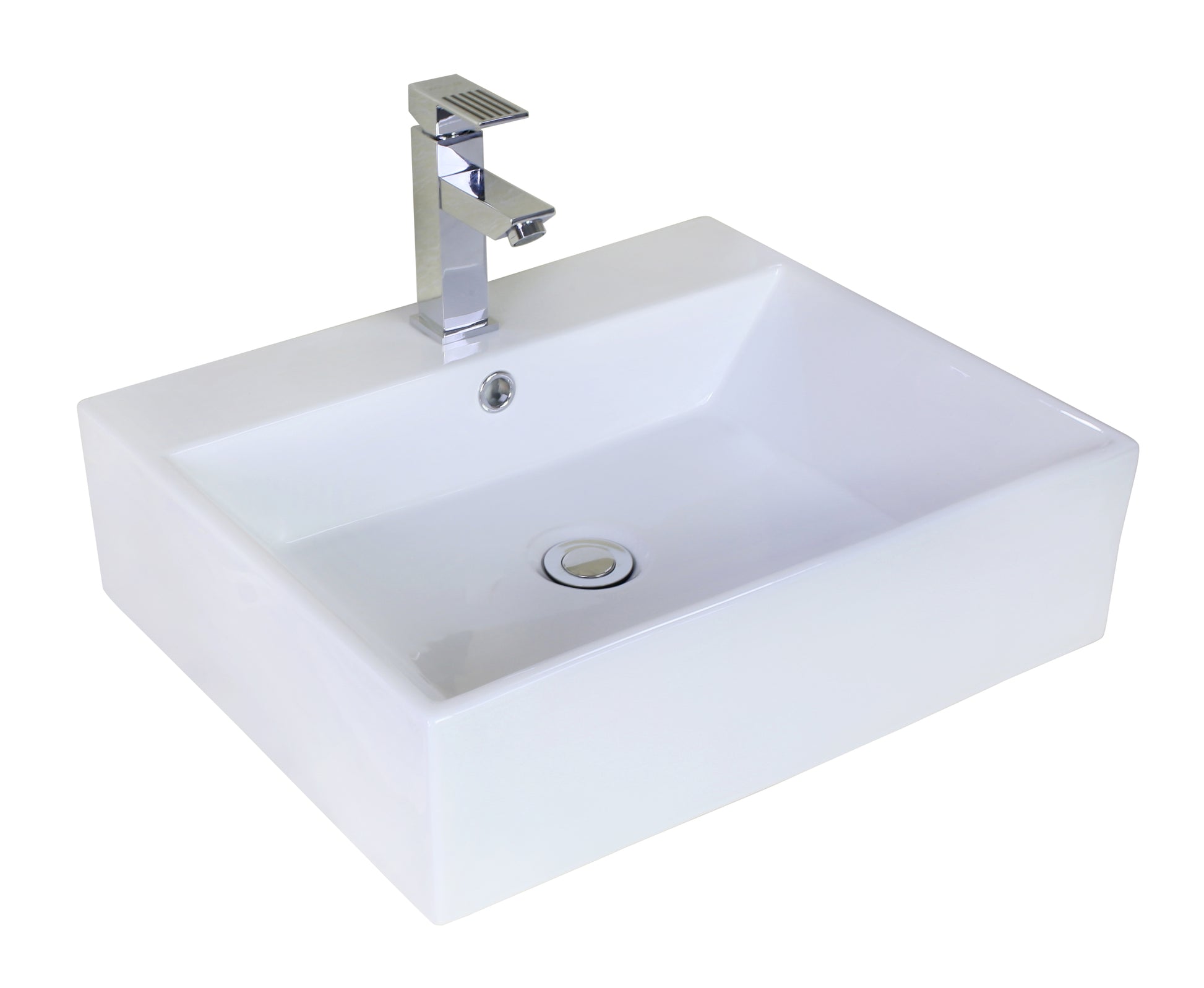 20.5-in. x 17.25-in. Rectangle Bathroom Vessel Sink White Enamel Glaze