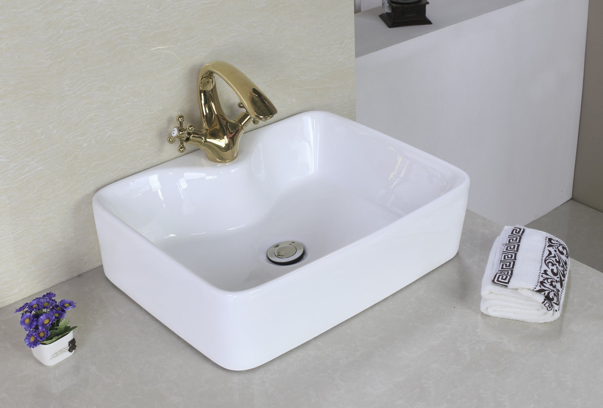 18.75-in. x 14.75-in. Rectangle Bathroom Vessel Sink White Enamel Glaze
