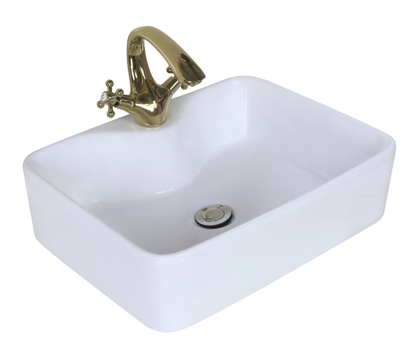 18.75-in. x 14.75-in. Rectangle Bathroom Vessel Sink White Enamel Glaze