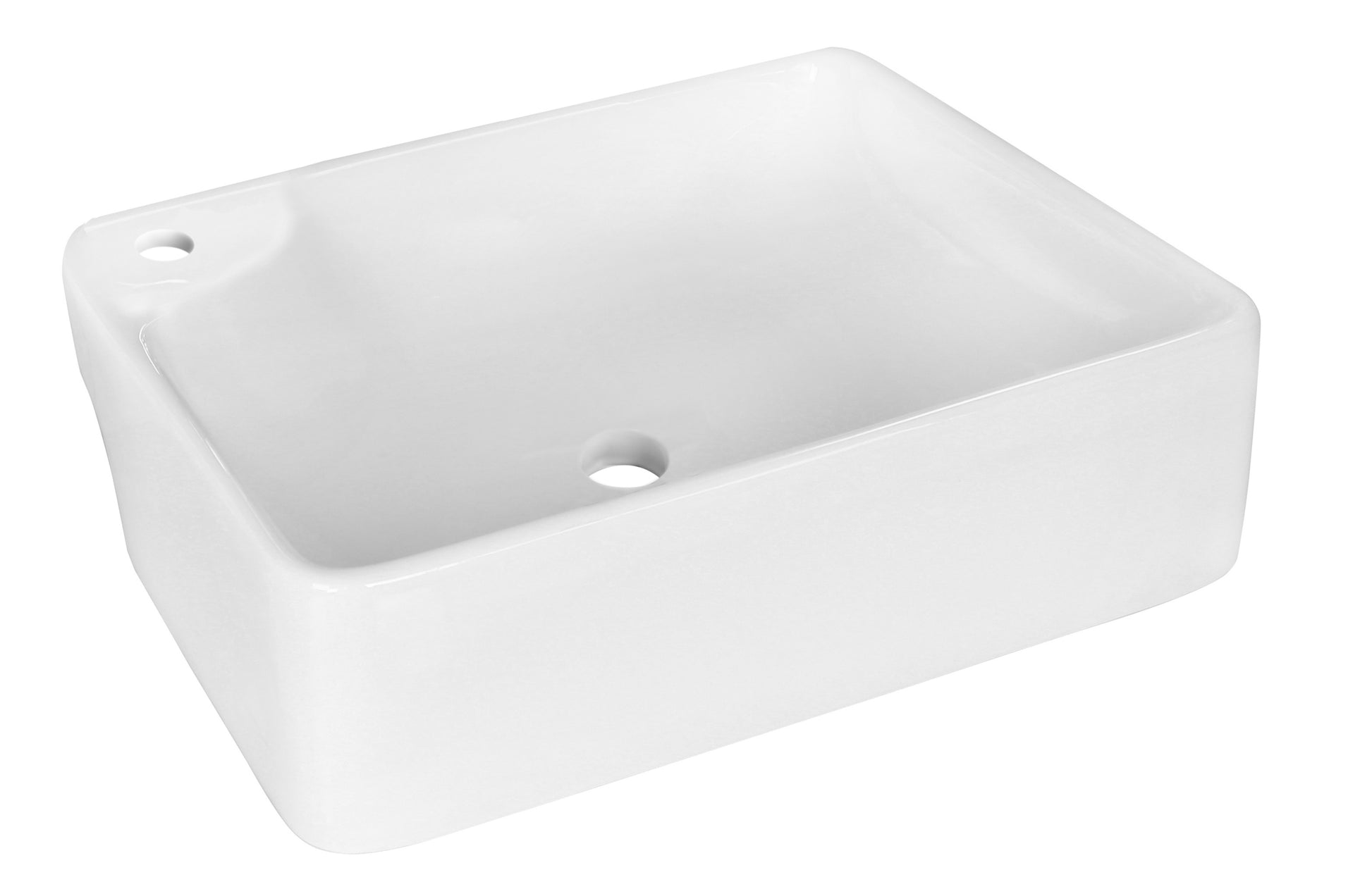 17.25-in. x 13-in. Rectangle Bathroom Vessel Sink White Enamel Glaze