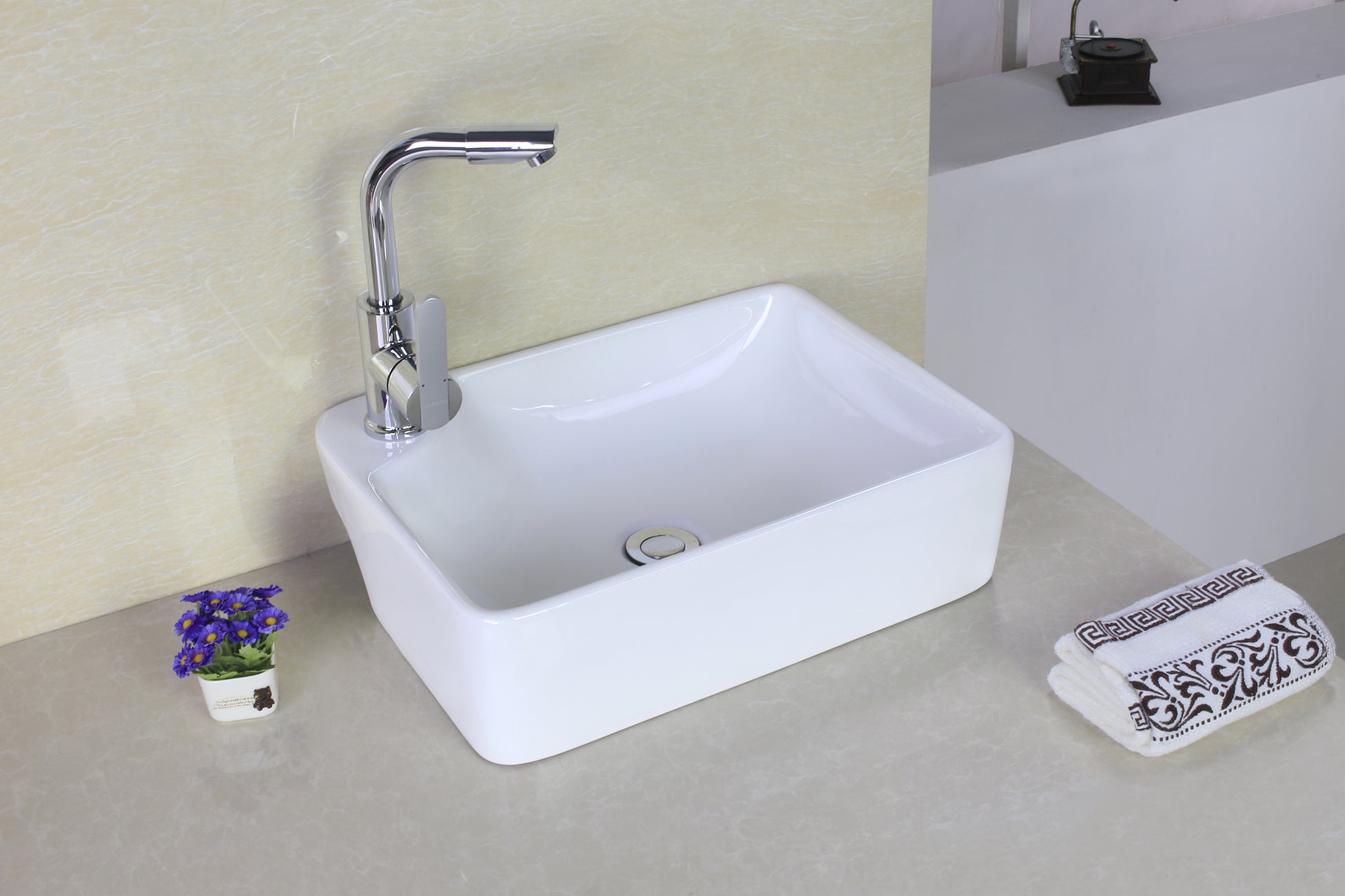 17.25-in. x 13-in. Rectangle Bathroom Vessel Sink White Enamel Glaze