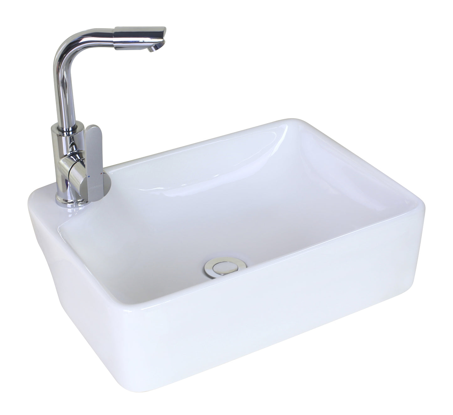 17.25-in. x 13-in. Rectangle Bathroom Vessel Sink White Enamel Glaze