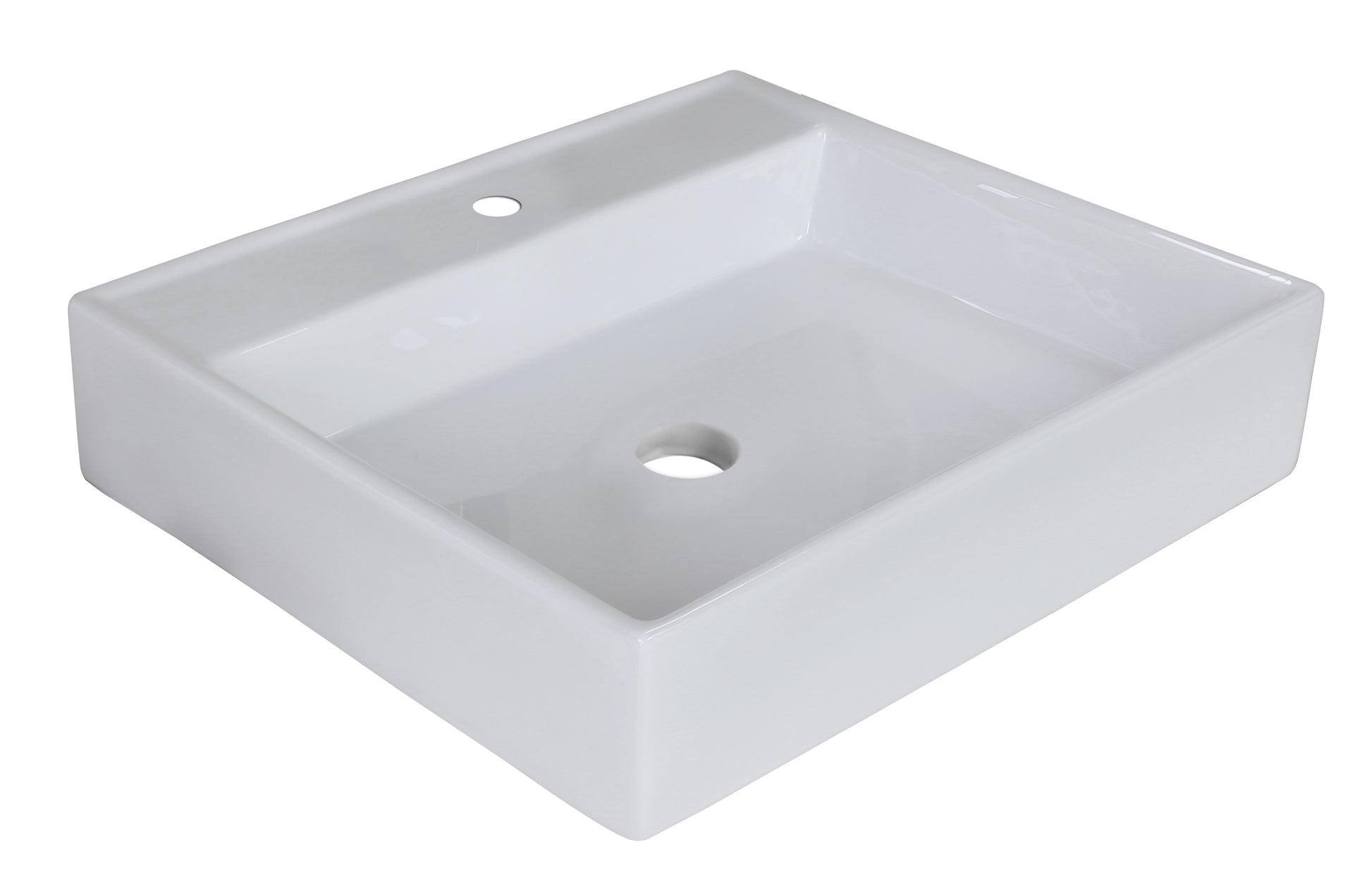 17-in. x 17-in. Square Bathroom Vessel Sink White Enamel Glaze