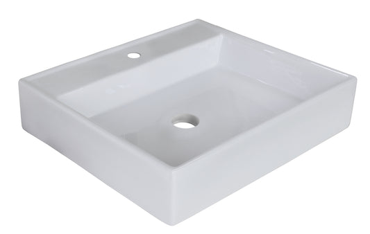 17-in. x 17-in. Square Bathroom Vessel Sink White Enamel Glaze